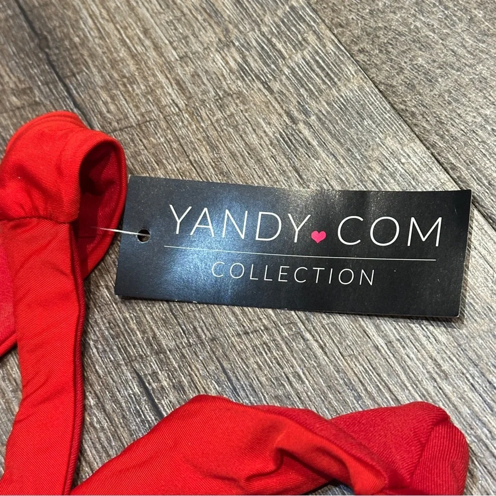 Yandy Red Bikini Bottom Cutout Size Small NWT